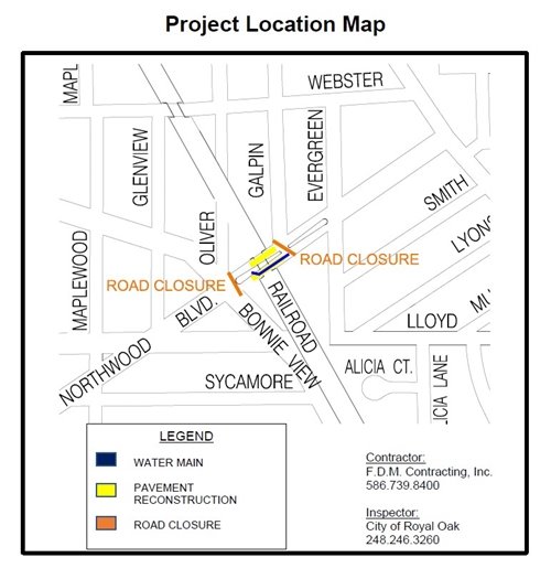 map showing closure limits
