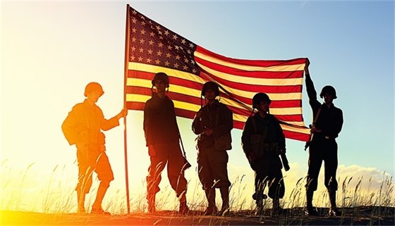 Soldiers with Flag Picture